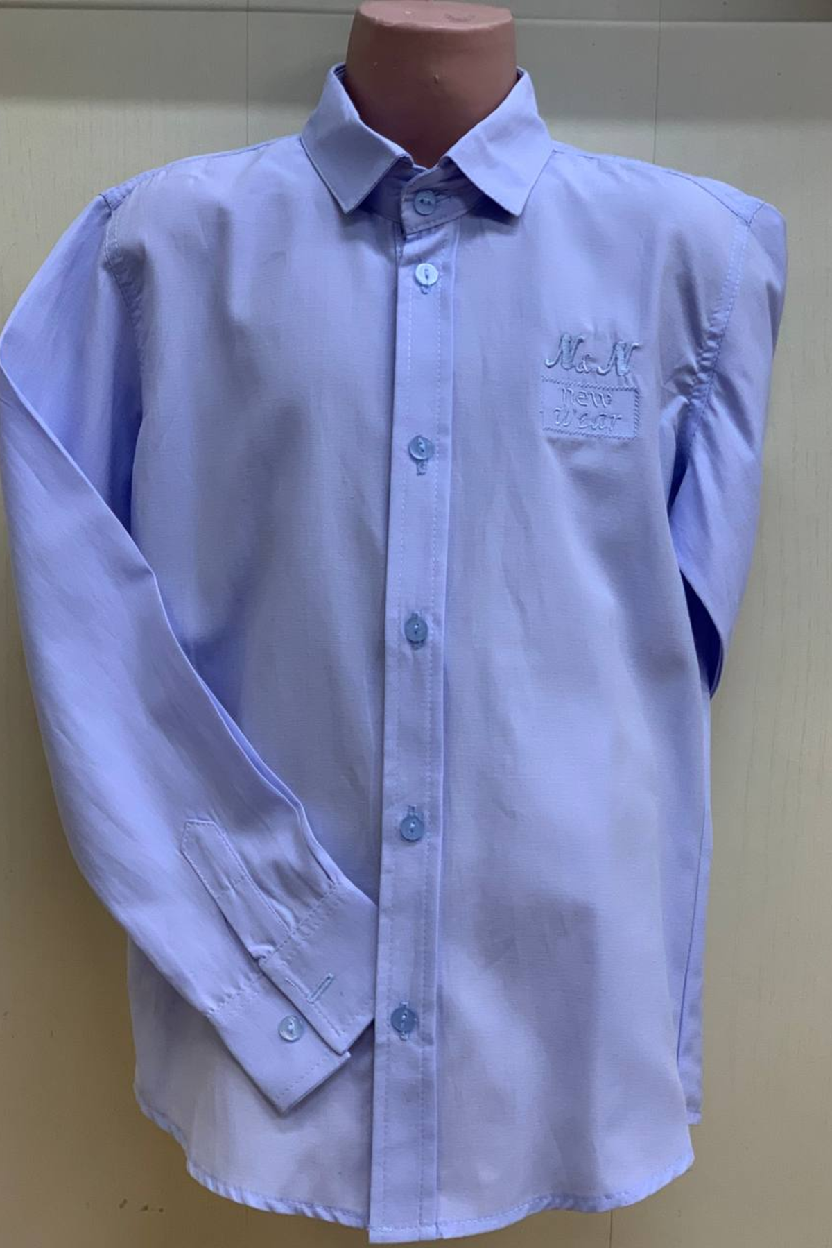 Рубашки, школьная голубая рубашка арт.308152