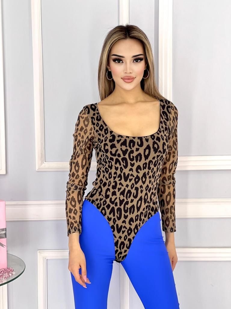 Блузки, боди- блузка с шикарным леопардовым принтом арт.460065