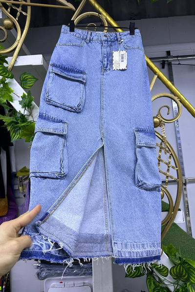 джинсовая юбка карго арт.464185