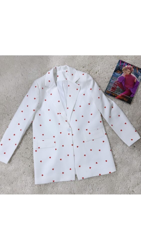 Пиджаки и жакеты, пиджак с сердечками  арт.480490