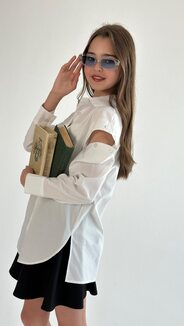 Школьная форма, хб рубашка с пуговицами, и с отстегивающимися рукавами oversize. 

подростковая одежда должна быть не только удобной и практичной, но и стильной арт.491353