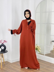 Хиджаб арт.473569 - Оранжево-красный