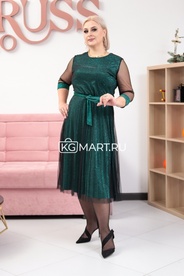 Платье арт.254093 - Бутылочно-зелёный